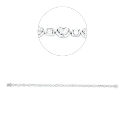 Armband aus 750 Weißgold 40 Diamanten 3,57ct TW-VSI B:4,2mm L:17,8cm
