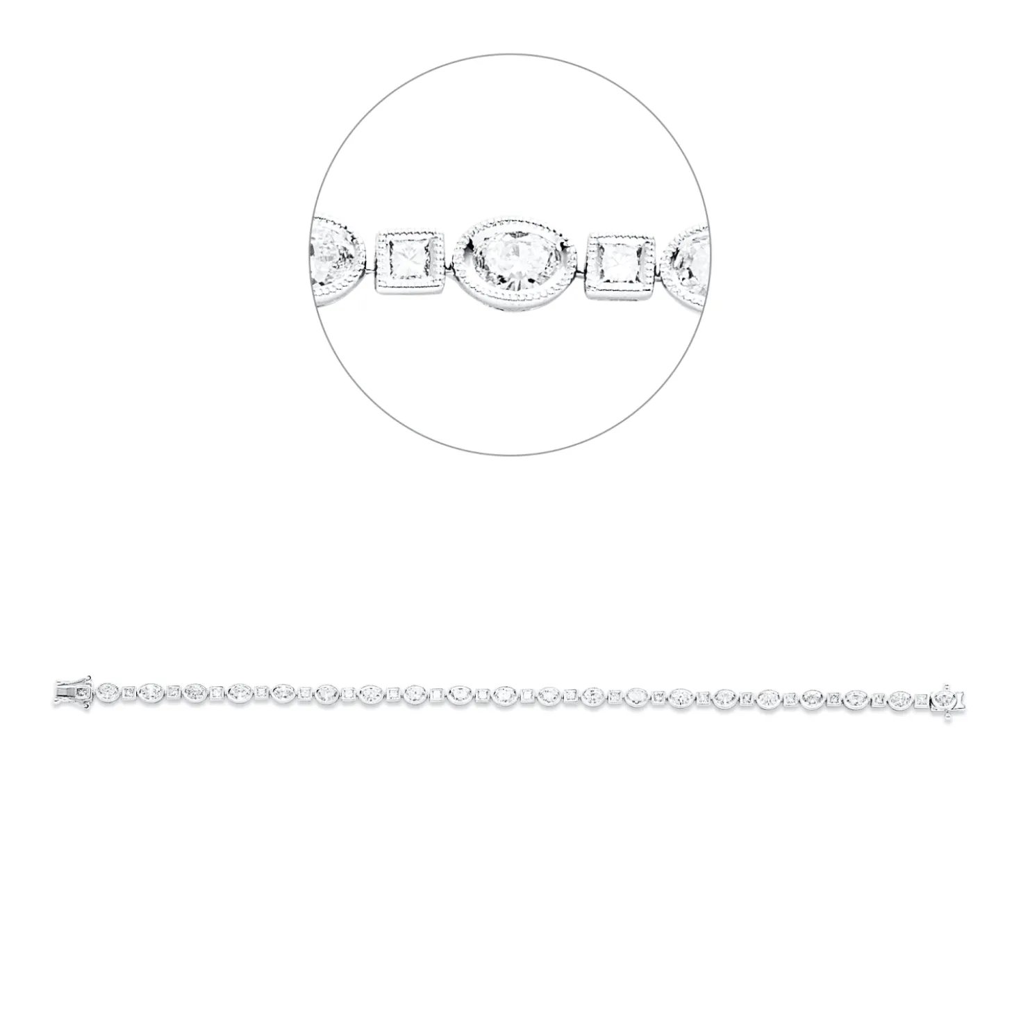 Armband aus 750 Weißgold 40 Diamanten 3,57ct TW-VSI B:4,2mm L:17,8cm