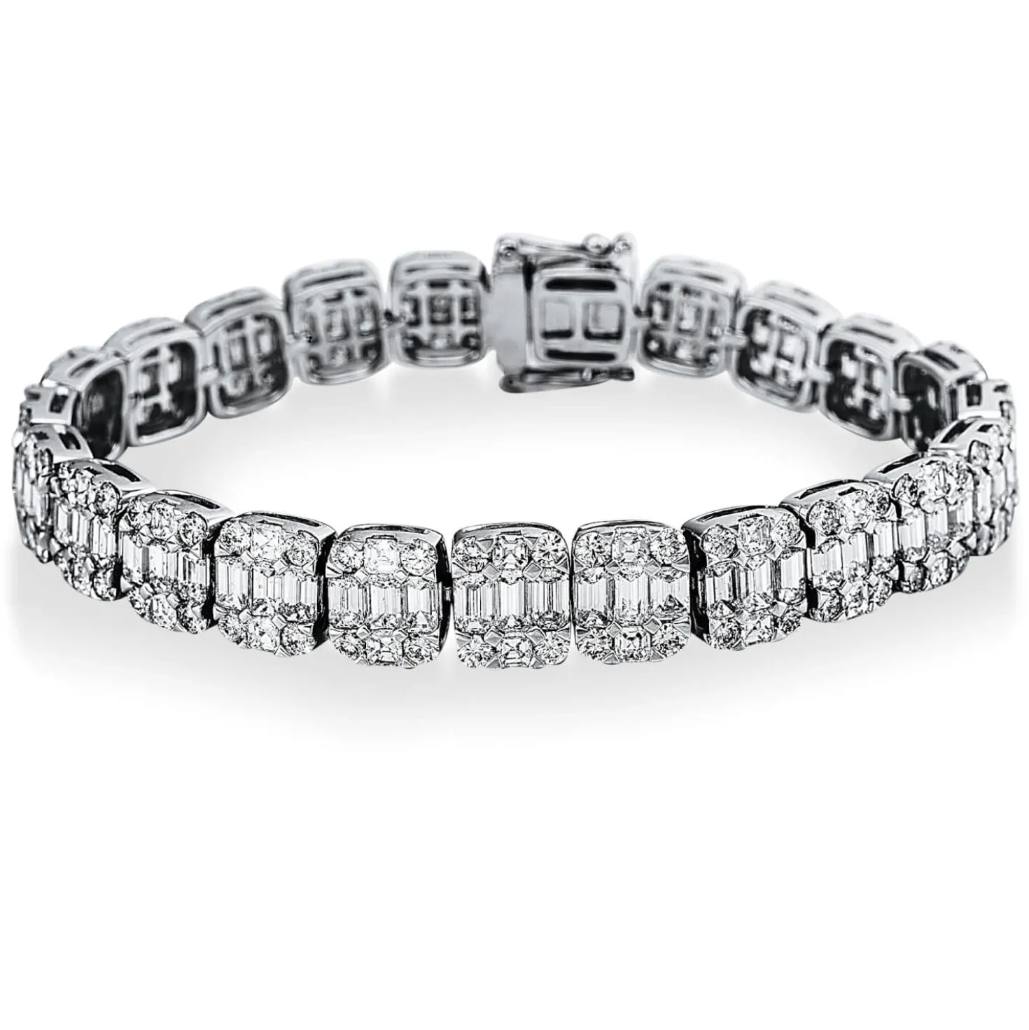 Armband aus 750 Weißgold 212 Diamanten 17,15ct W-VSI/SI B:8,9mm L:17,5cm