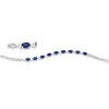 Armband aus 750 Weißgold 9 Saphire 7,94ct blau 99 Diamanten 1,21ct TW-SI L:17,8cm