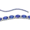 Armband aus 585 Weißgold 19 Tansanite 14,86ct blau 38 Brillanten 1,32ct TW-SI