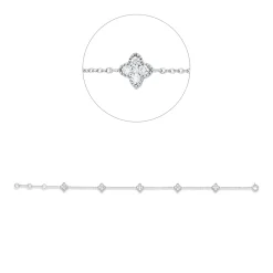 Armband 5 Blumen aus 750 Weißgold 25 Brillanten 0,61ct TW-SI B:6,3mm L:17,5cm