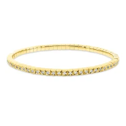 Armband Flex-Band aus 750 Gold Gelbgold 65 Brillanten 1ct TW-SI L:18cm