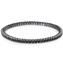 Armband Flex-Band aus 750 Gold Weißgold 65 Brillanten 1,46ct schwarz Zarge