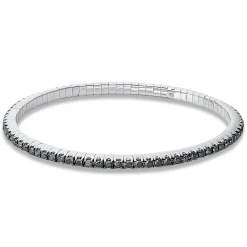 Armband Flex-Band aus 750 Weißgold 81 Brillanten 2,09ct schwarz B:3,1mm L:16,5cm