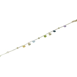 Armband 585 Gelbgold Tropfen Amethyst Blautopas londonblue Peridot Citrin 21cm