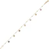 Armband 585 Gold Gelbgold mit Blautopas Amethyst Peridot Citrin Rauchquarz 19cm