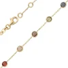Armband 585 Gold mit Amethyst Granat Blautopas Citrin Peridot Rauchquarz 19cm