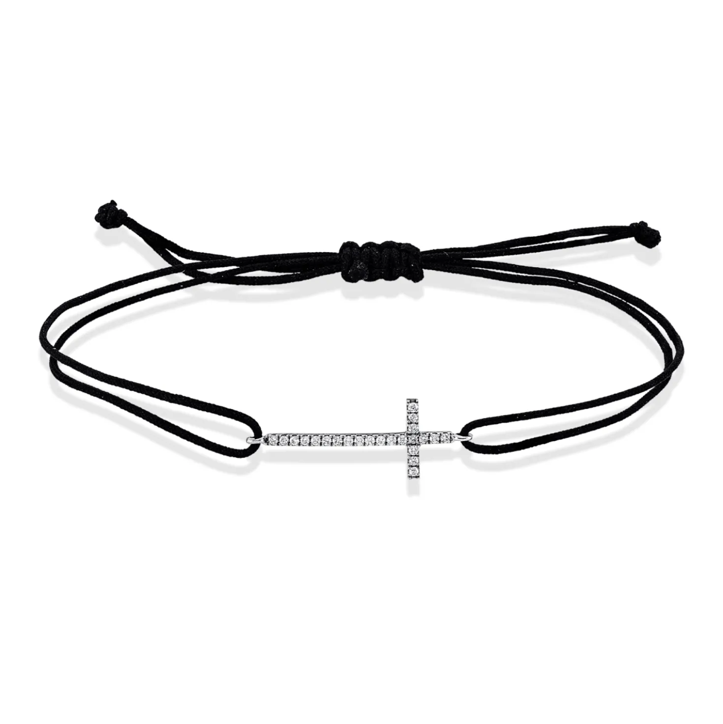 Armband Kreuz aus 750 Gold Weißgold 23 Brillanten 0,11ct F-SI B:23,8mm