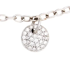 Armband mit Anhänger 29 Brillanten 0.34Ct W/SI 585 Gold Weißgold 18,5cm Damen