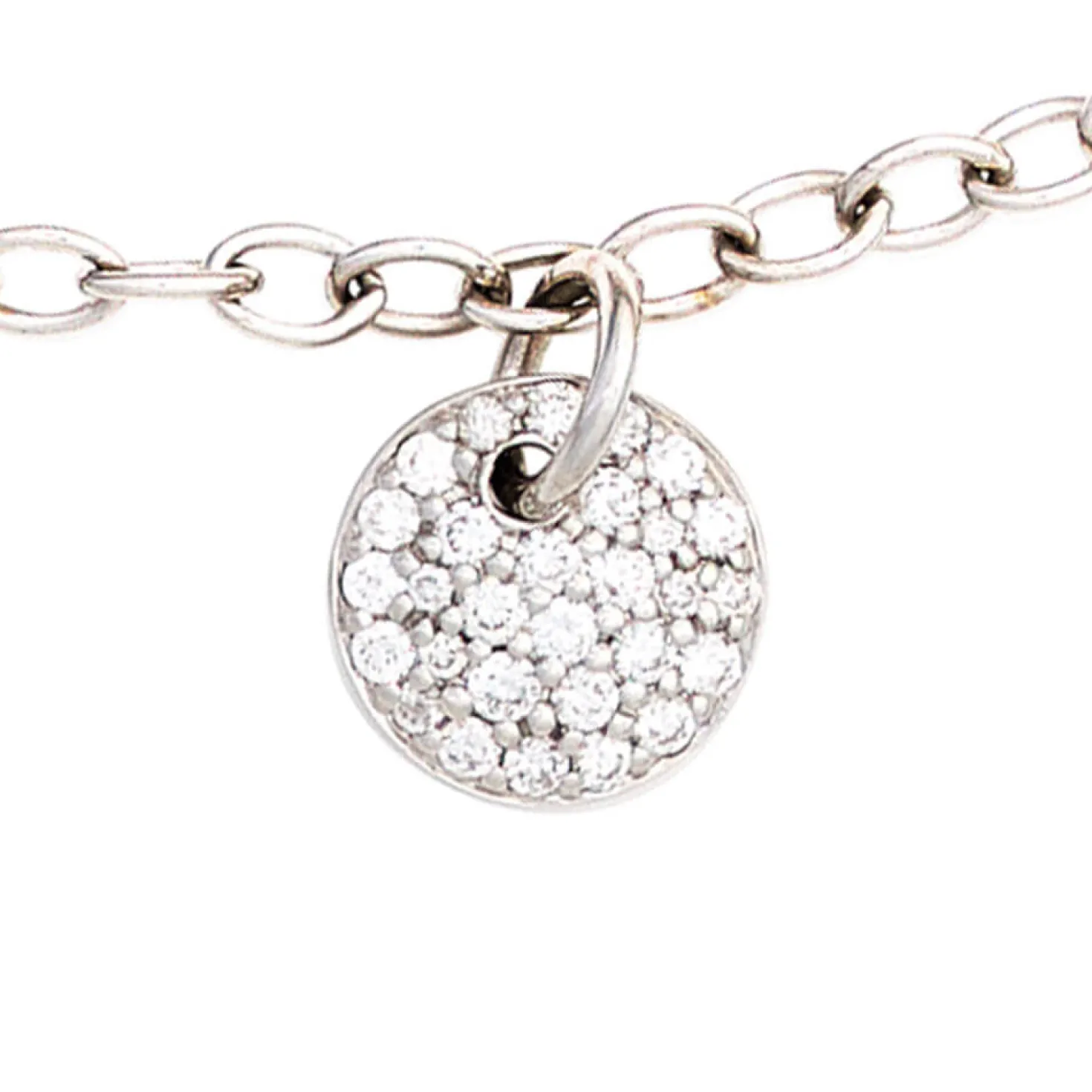 Armband mit Anhänger 29 Brillanten 0.34Ct W/SI 585 Gold Weißgold 18,5cm Damen