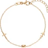 Armband mit Anhängern Glaube Liebe Hoffnung 925 Silber rotgold vergoldet 16-19cm