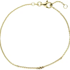 Armband mit 3 Diamanten Brillanten 0,04 Ct 585 Gold Gelbgold 18cm