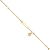 Armband 1,4mm Panzerkette Schildband mit Anhänger Füße 333 Gold Gelbgold, 14cm