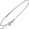 Armband Rundankerkette mit schmalem Schild 585 Gold Weißgold 18cm Armschmuck