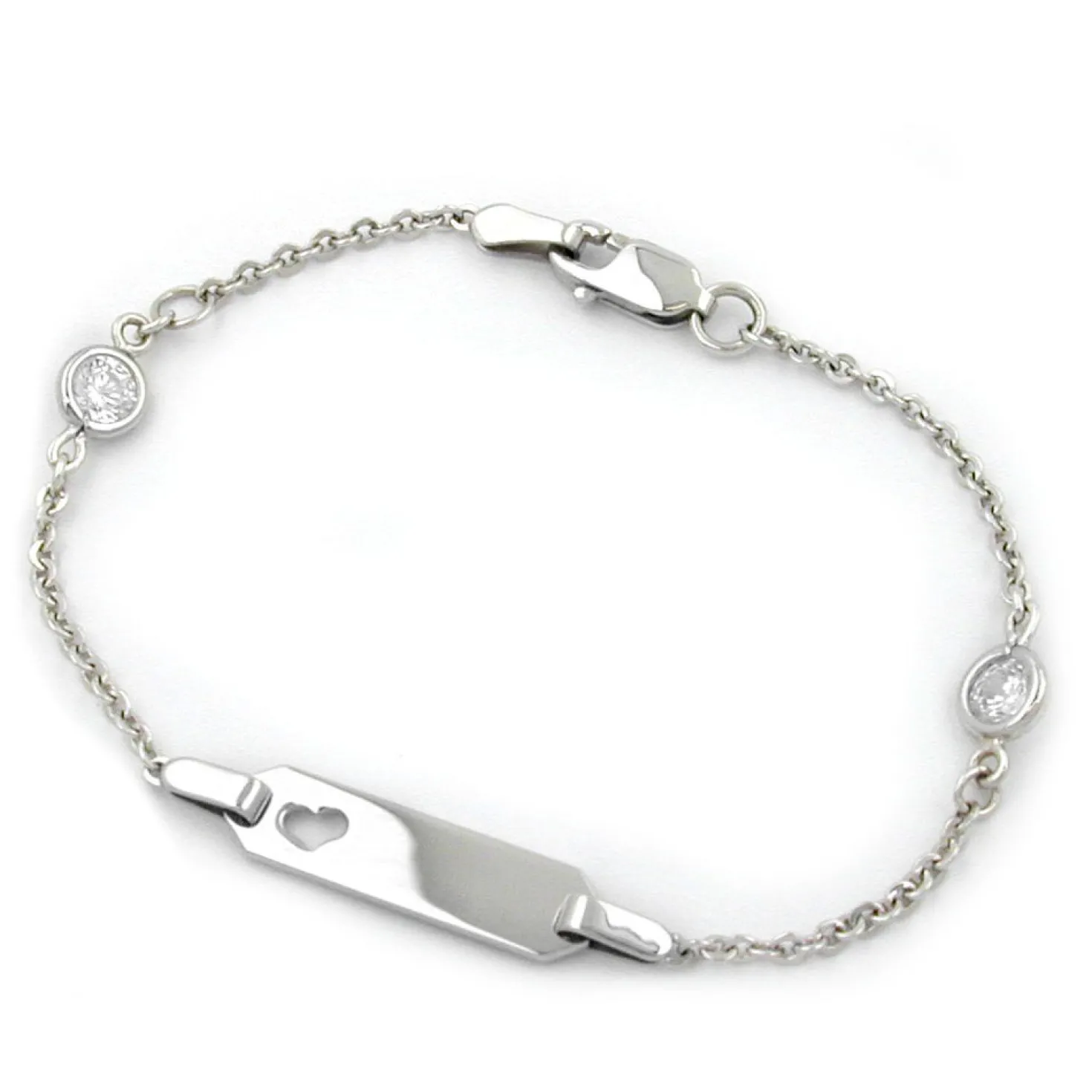 Armband Schildband Armschmuck, 925 Silber rhodiniert, 15cm, Kinder