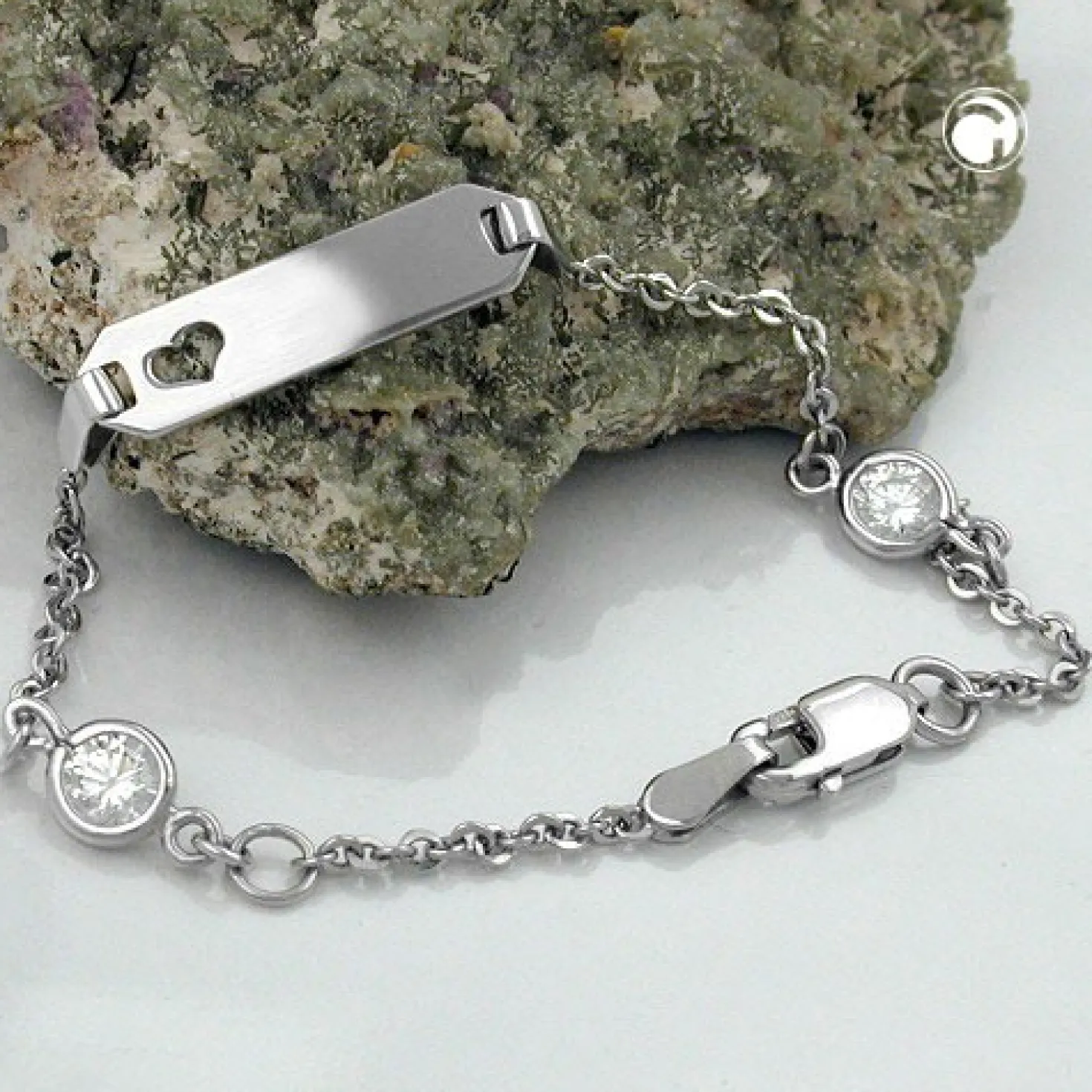 Armband Schildband Armschmuck, 925 Silber rhodiniert, 15cm, Kinder