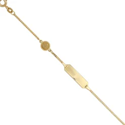 Armband Schildband mit Engel 585 Gold Gelbgold Kinder Armschmuck 14cm