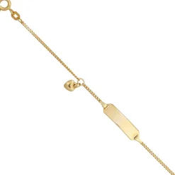 Armband Schildband mit Herz 585 Gold Gelbgold Kinder Armschmuck 14cm