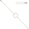 Armband 925 Silber rotgold vergoldet Kreis mit Zirkonia rundum 925 Silber 21cm