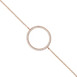 Armband 925 Silber rotgold vergoldet Kreis mit Zirkonia rundum 925 Silber 21cm
