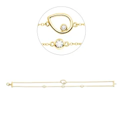 Armband Tropfen aus 750 Gelbgold 3 Brillanten 0,36ct TW-SI 1 Brillant 0,03ct TW-SI