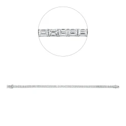 Armband 750 Weißgold 45 Diamanten Smaragd-Schliff 6,56ct TW-VSI/SI B:2,8mm L:17cm