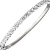 Armreif Armschmuck Armband, 925 Silber Zirkonia weiß, oval Kastenschloss