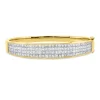 Armreif aus 750 Gelbgold 140 Diamanten Prinzess-Schliff 6,25ct TW-VSI 48x58mm