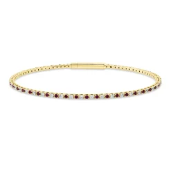 Armreif aus 750 Gelbgold 42 Rubine 0,59ct rot 41 Brillanten 0,49ct TW-SI