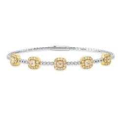 Armreif aus 950 Gold gelb 89 Diamanten 2,44ct TW-SI 50x60mm