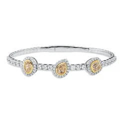 Armreif aus 950 Gold gelb 75 Diamanten 5,33ct TW-SI 48x63mm