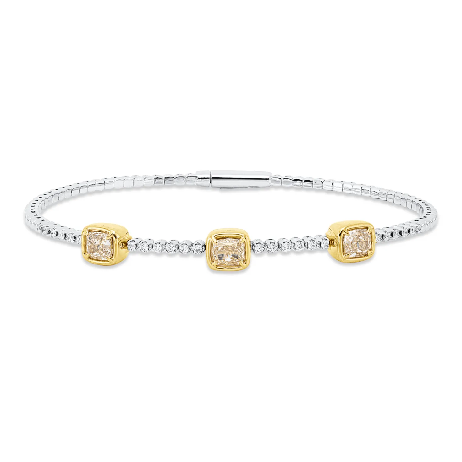 Armreif aus 950 Gold gelb 27 Diamanten 1,71ct 50x60mm
