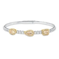 Armreif aus 950 Gold gelb 73 Diamanten 5,06ct 48x62mm