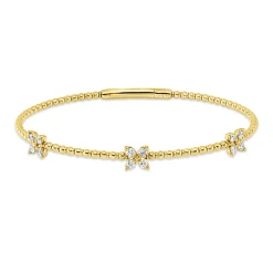 Armreif aus 750 Gold Gelbgold 12 Brillanten 0,35ct TW-PI 45x55mm
