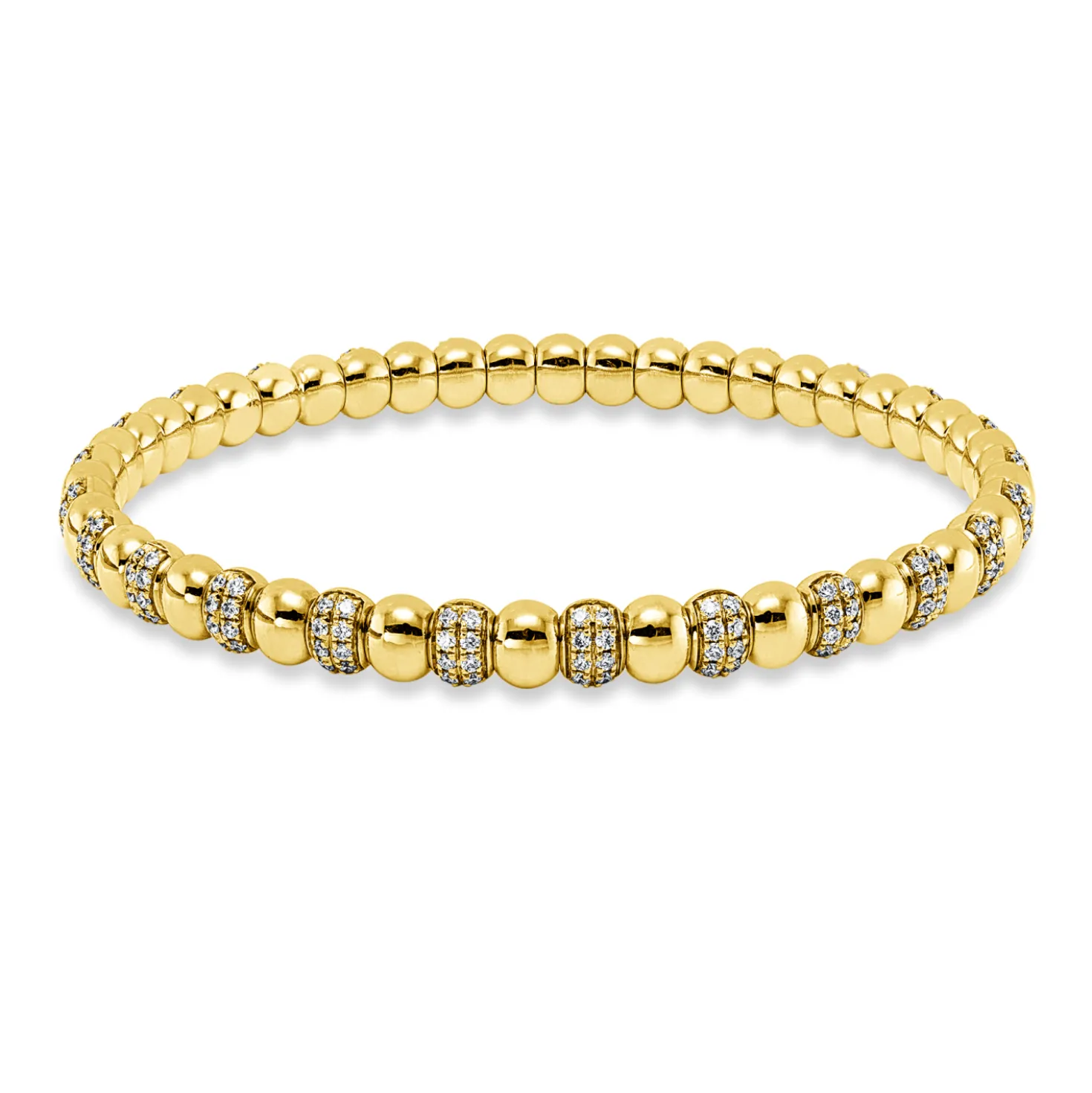 Armreif aus 750 Gold Gelbgold 200 Brillanten 1,71ct TW-SI 61x61mm