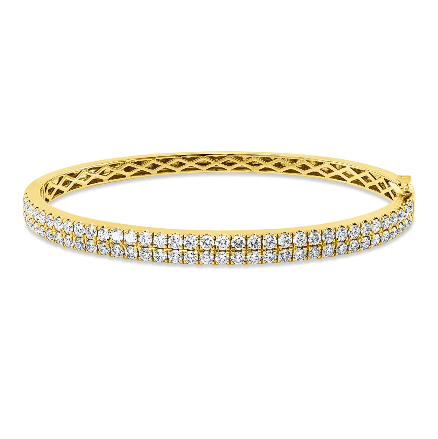 Armreif aus 750 Gold Gelbgold 72 Brillanten 2,26ct TW-SI 46x56mm