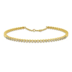Armreif aus 750 Gold Gelbgold 26 Brillanten 0,46ct W-PI 46x56mm