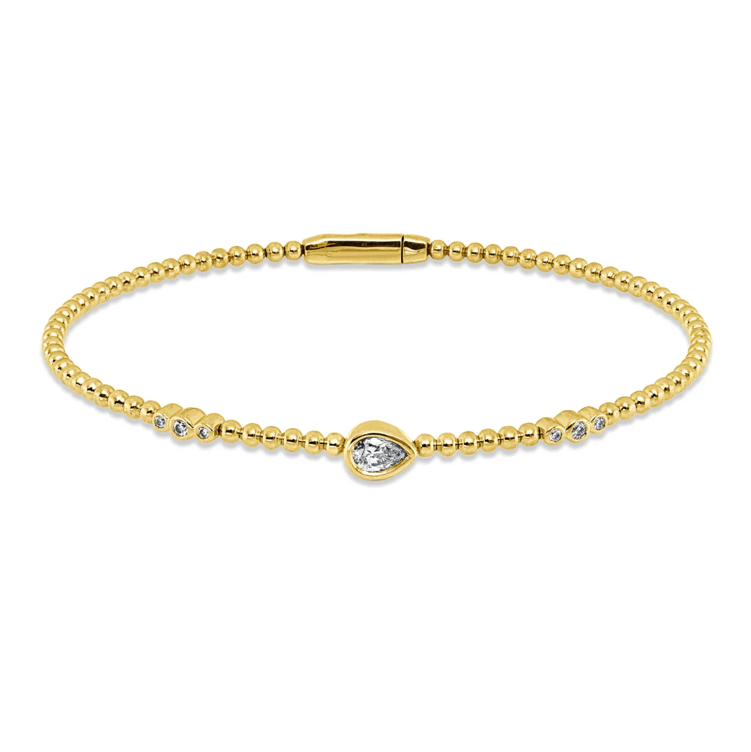 Armreif aus 750 Gold Gelbgold 7 Diamanten 0,24ct TW-SI 47x57mm Zarge