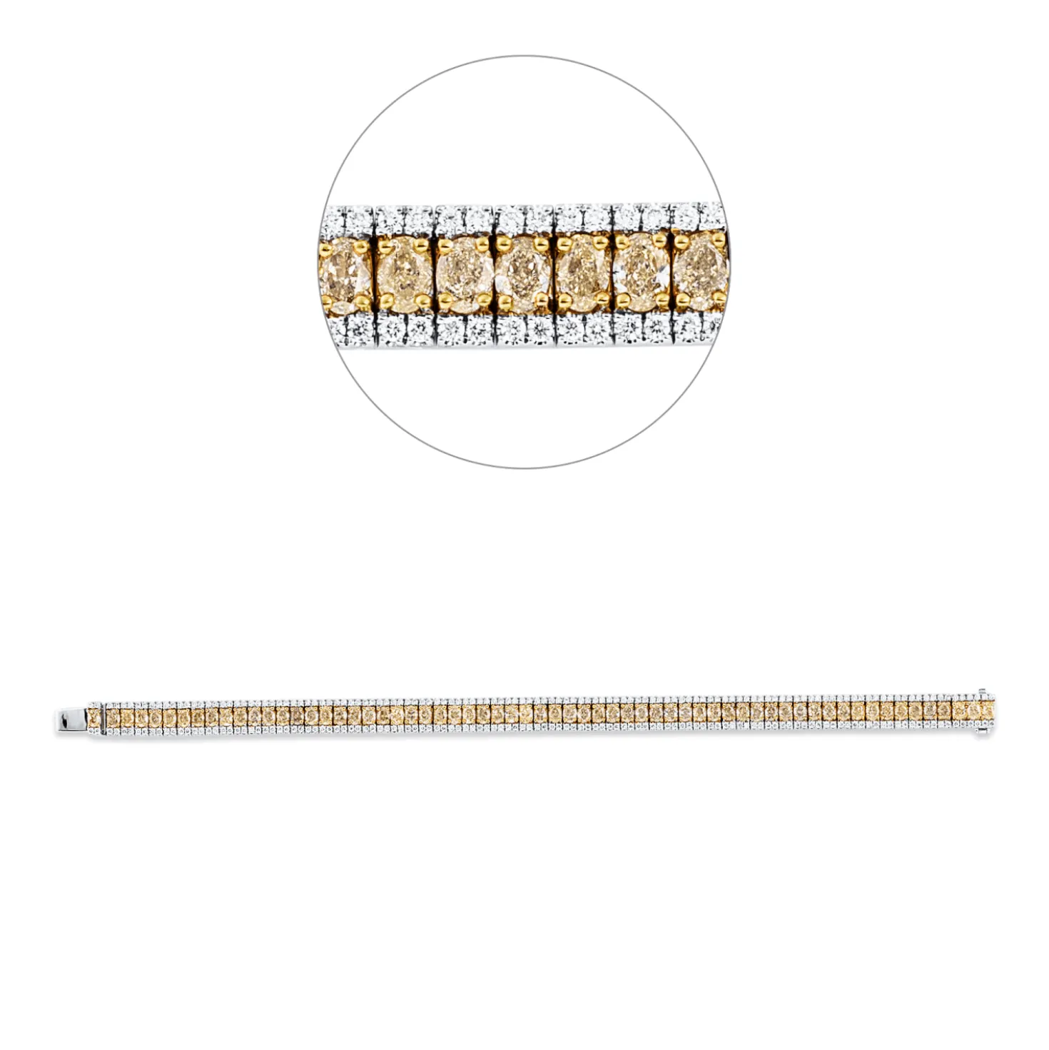 Armreif aus 750 Gold gelb/weiß 315 Diamanten 8,41ct