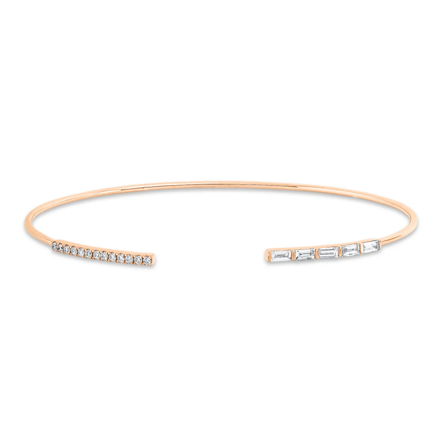 Armreif aus 585 Gold Rotgold 18 Diamanten 0,35ct 48x58mm