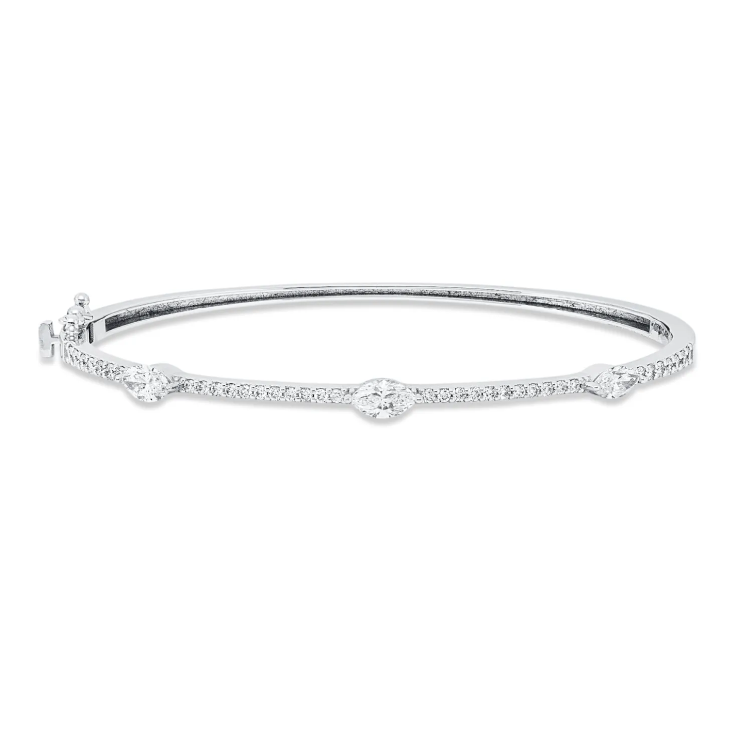 Armreif aus 750 Gold Weißgold 39 Diamanten 1,42ct F-SI 50x60mm