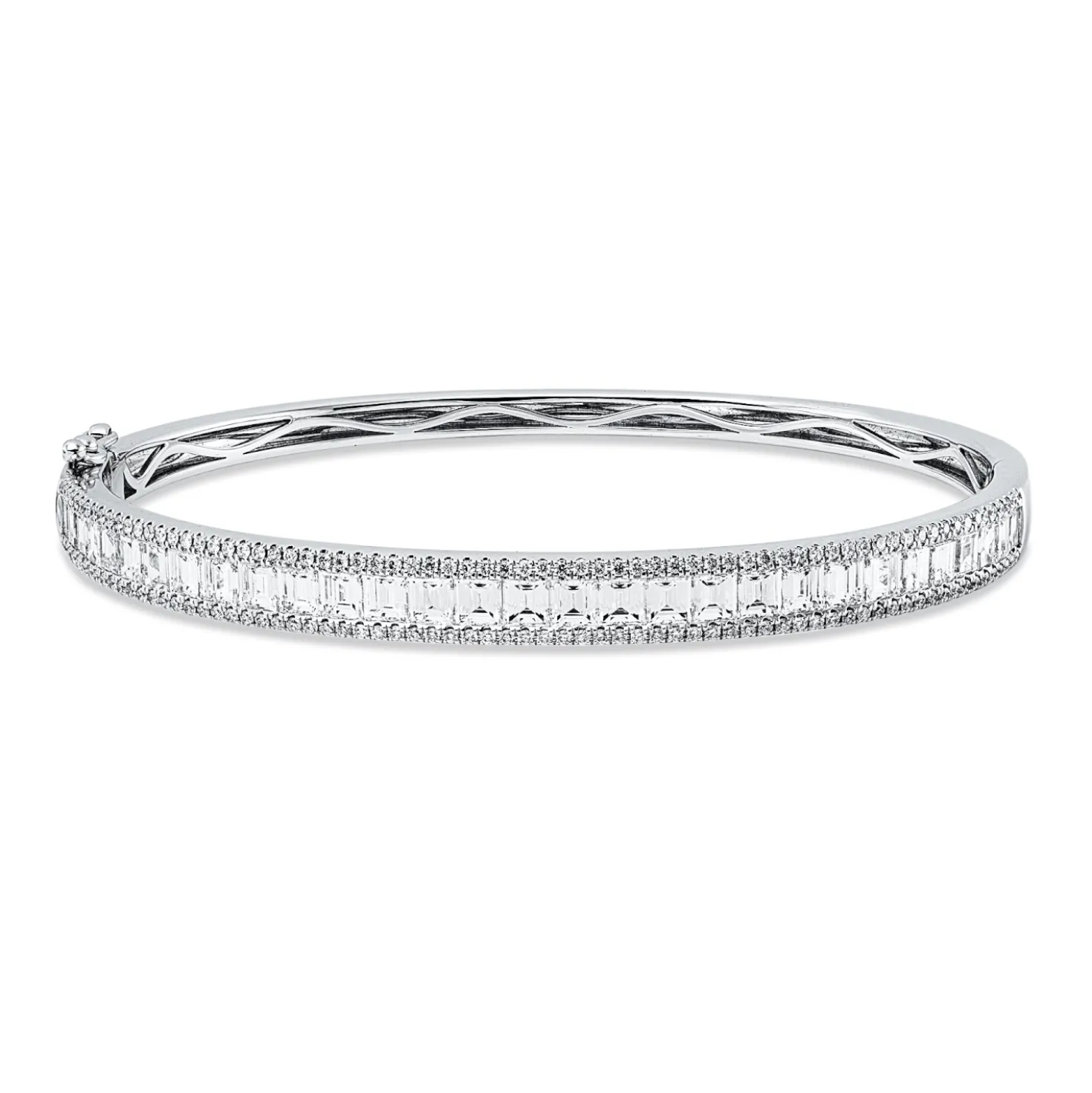 Armreif aus 750 Gold Weißgold 172 Diamanten 3,9ct F-VSI/SI 48x58mm