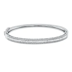 Armreif aus 750 Gold Weißgold 205 Diamanten 1,29ct TW-SI 48x58mm