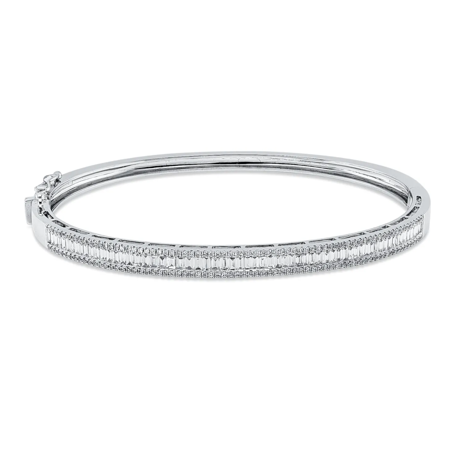 Armreif aus 750 Gold Weißgold 205 Diamanten 1,29ct TW-SI 48x58mm