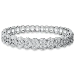 Armreif aus 750 Gold Weißgold 55 Diamanten 6,35ct TW-SI 46x56mm