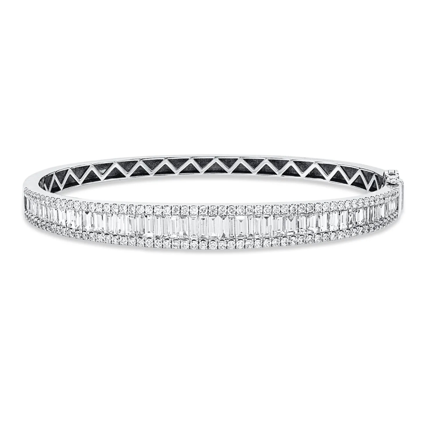 Armreif aus 750 Gold Weißgold 161 Diamanten 4,29ct TW-SI 55,6x66,2mm