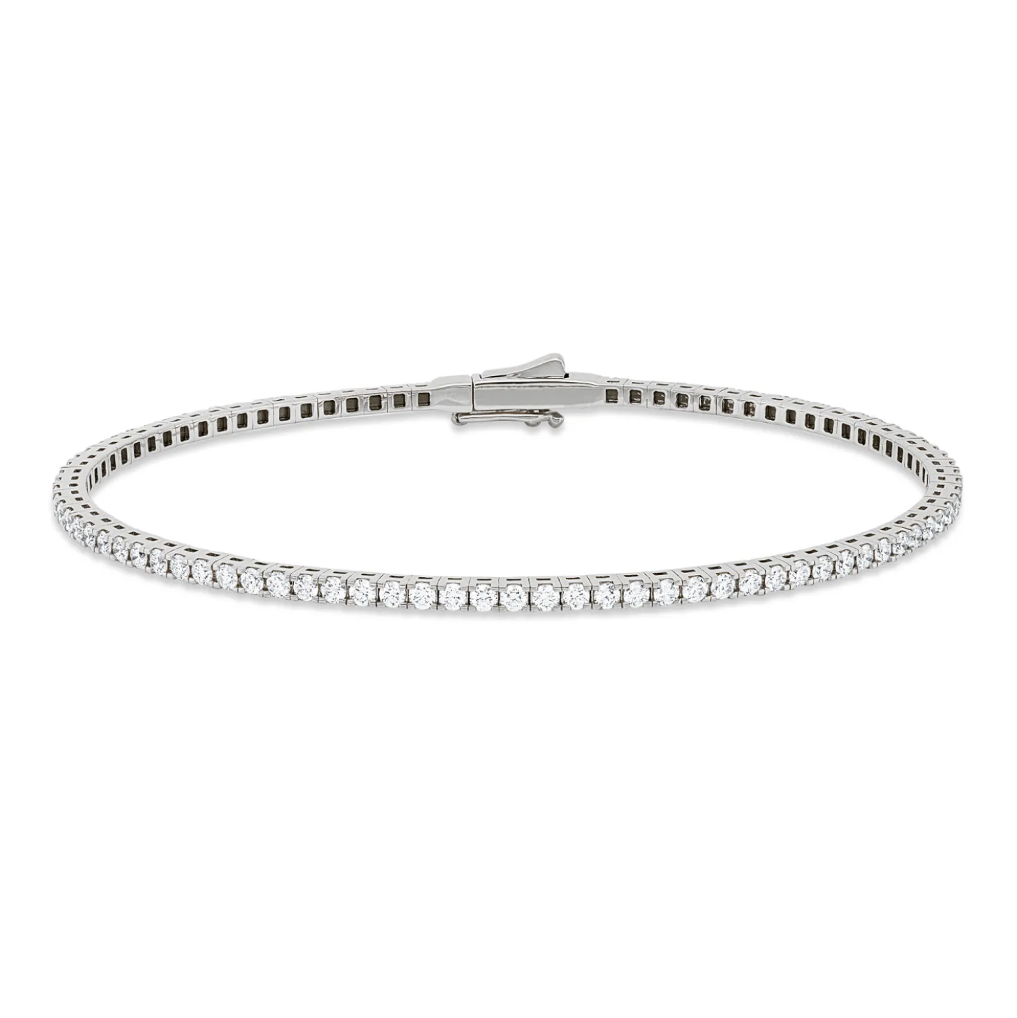 Armreif aus 750 Gold Weißgold 86 Diamanten 1,51ct TW-SI 47x55mm