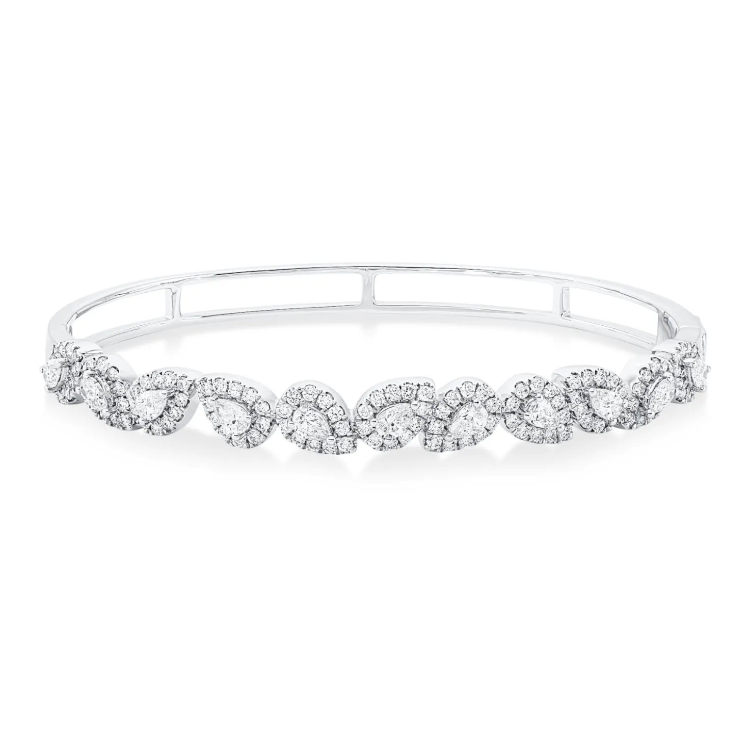 Armreif aus 750 Gold Weißgold 132 Diamanten 2,25ct 6,7x60,5mm