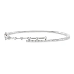 Armreif aus 750 Gold Weißgold 43 Diamanten 0,44ct 45x55mm